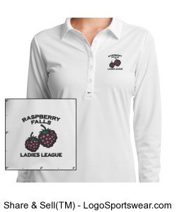 Long sleeve polo in white Design Zoom